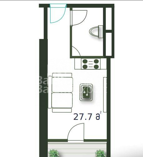 Квартира 28 м² - Шерифа Химшиашвили, Батуми, Грузия