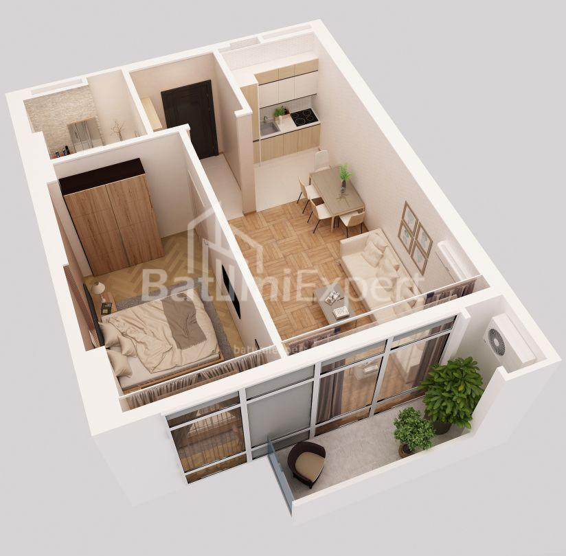 Квартира 27 м² - Давида Агмашенебли, Батуми, Грузия