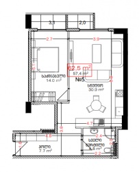 Строящийся объект 2-комн 62.5 м² - Леха и Марии Качинских, Батуми